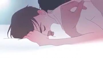 Two guys fuck in a cartoon animation