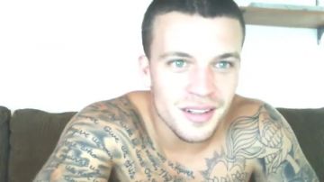 Tattooed hotty lets us watch