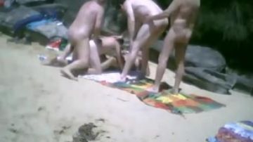 Group sex on the beach