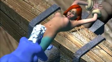 3D mermaid Ariel gets fucked by tentacles