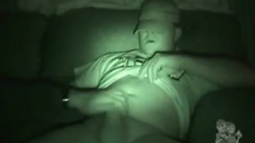 Two gay guys have fun in the dark