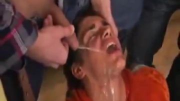 Hot twink covered in cum