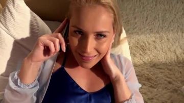 Mom moans and orgasms while on the phone